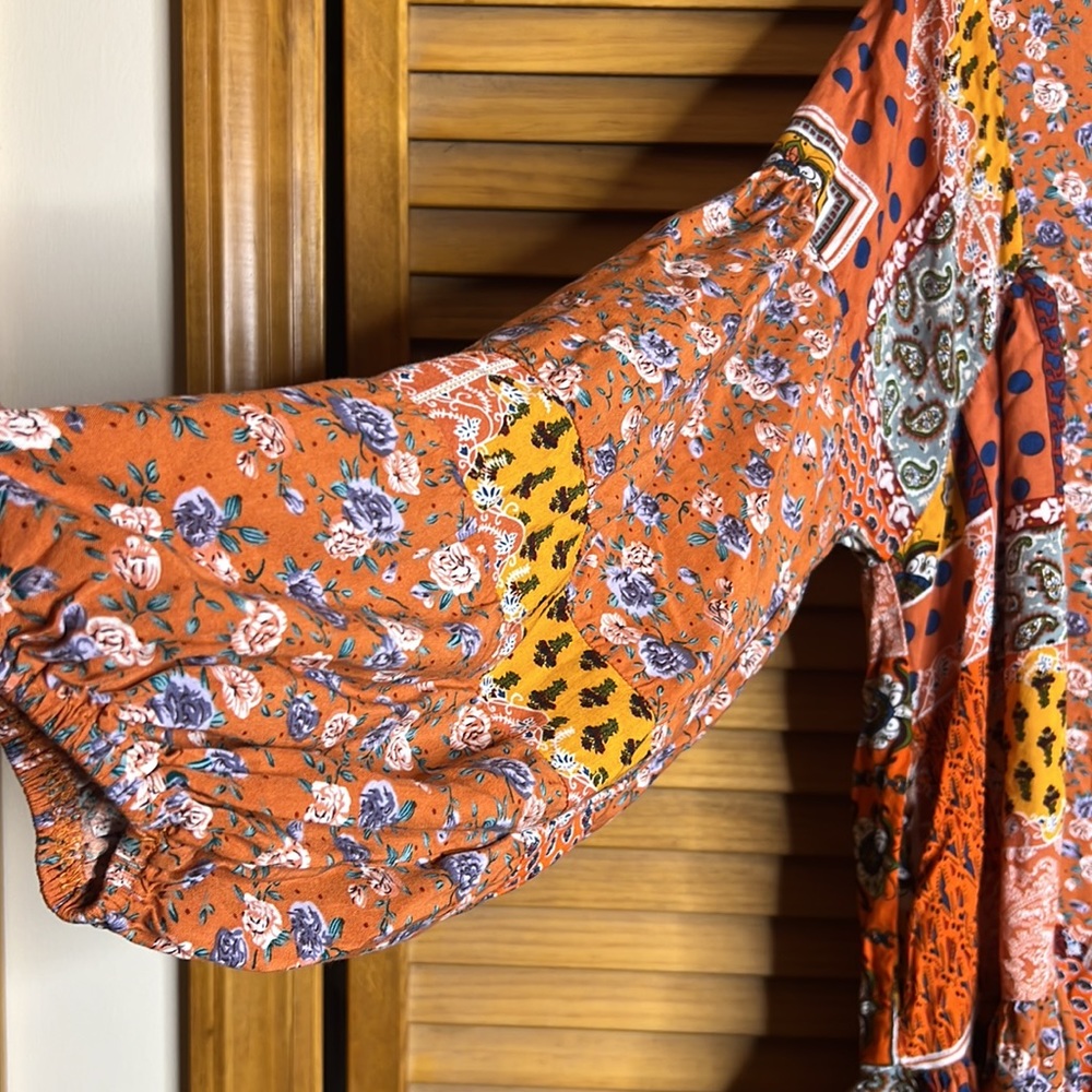 70s Shabby Chic Patterned Tunic - image 2